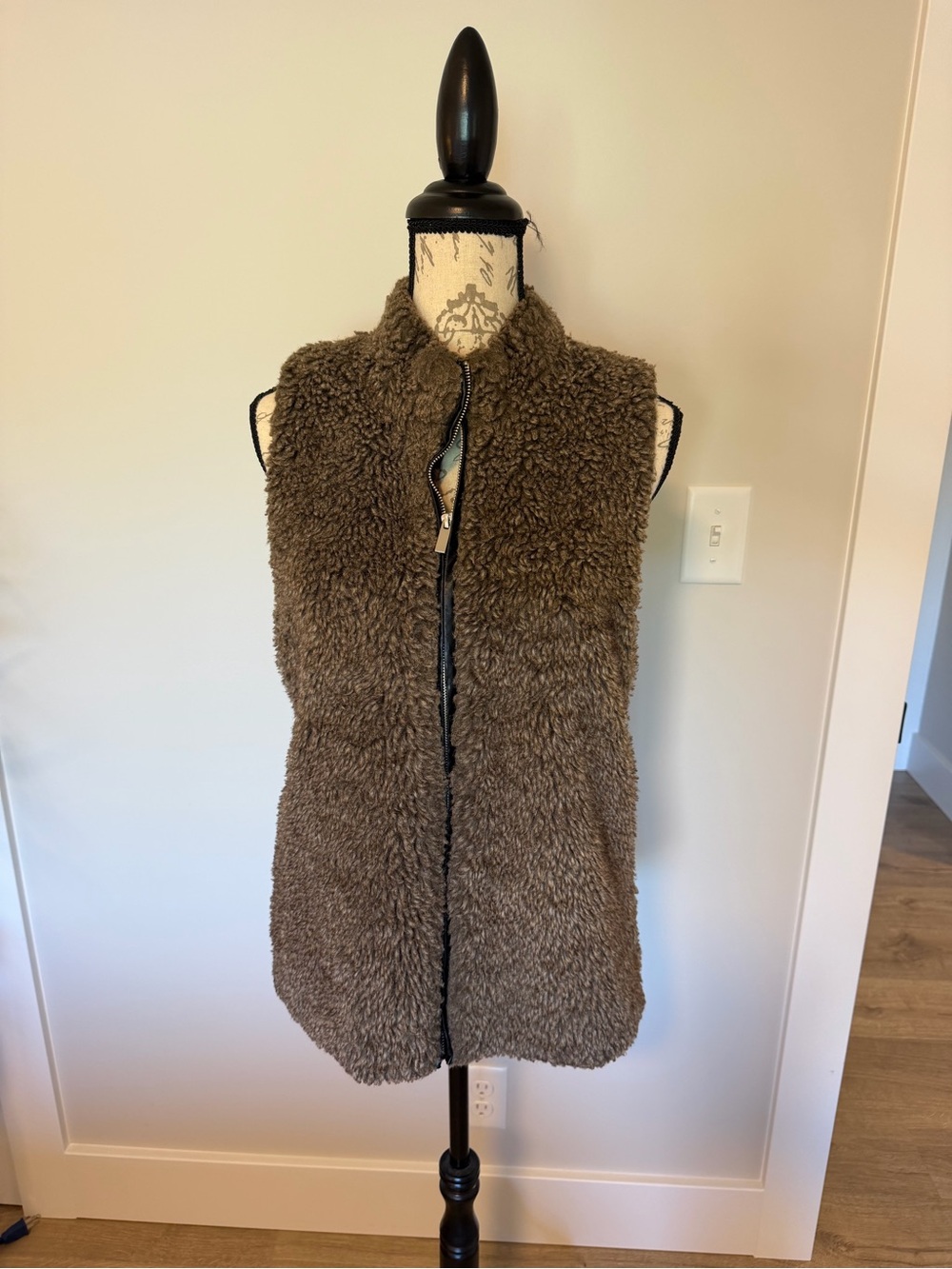 Plush Faux-Shearling Sleeveless Vest